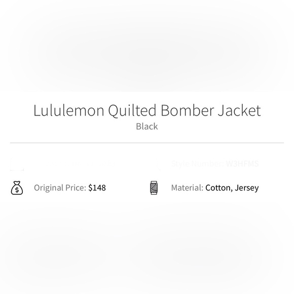 Lululemon Athletica Black Quilted Bomber Jacket - Picture 8 of 8
